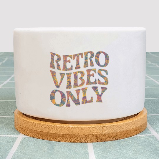 Retro Vibes Only Psychedelic 60s 70s Style Plant Pots