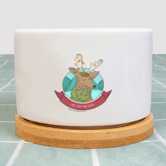 Cozy Reindeer Christmas Cheer Plant Pots