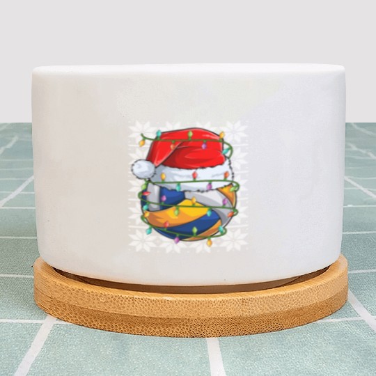 Volleyball Christmas Lights Plant Pots