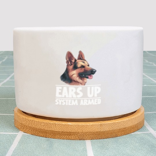 Ears Up System Armed German Shepherd Dog Plant Pots