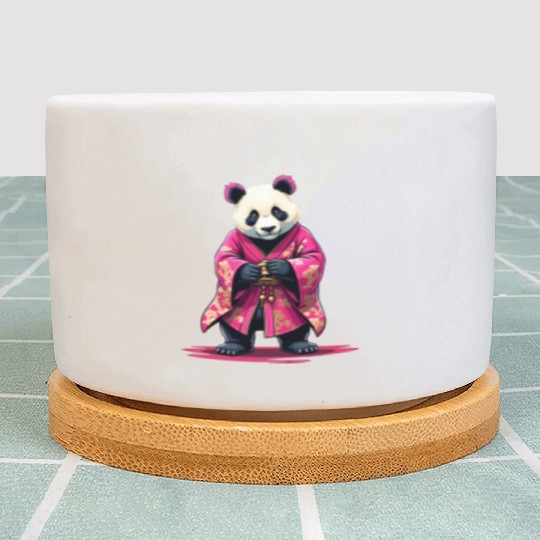 Pink Panda Japanese Style Kimono Plant Pots