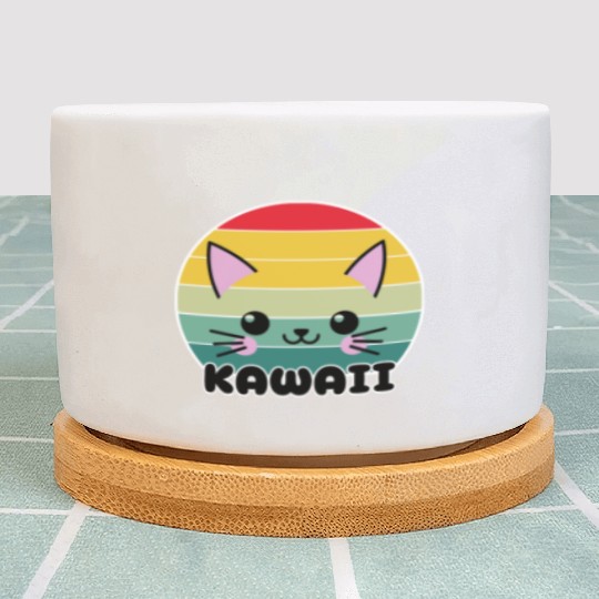 Kawaii Cat Face, Cat Lovers Plant Pots