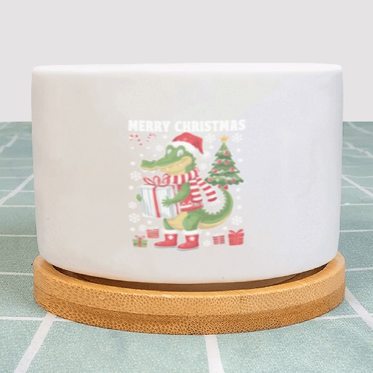 Christmas Alligator Cheer Plant Pots