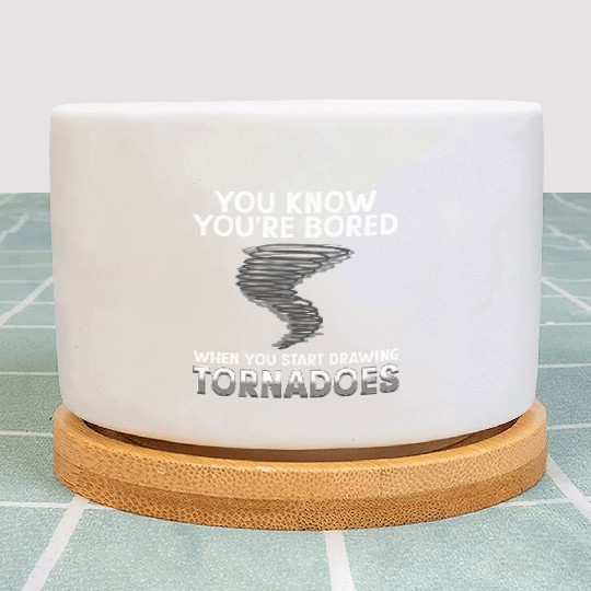 Funny science humor nerd geek tornado Plant Pots