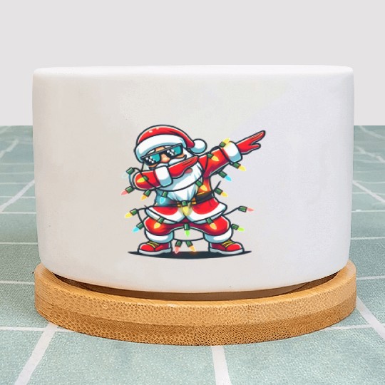 Dabbing Santa Christmas Plant Pots