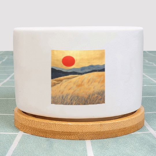 Sunset Serenity: Susuki Fields in Twilight Plant Pots