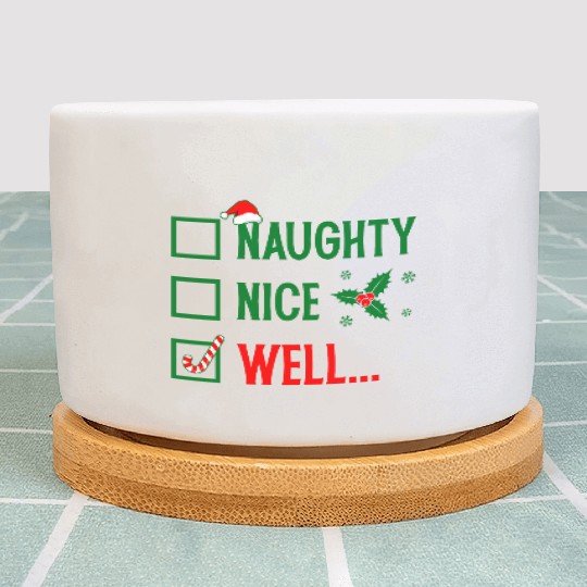 Naughty or Nice Funny Christmas Plant Pots