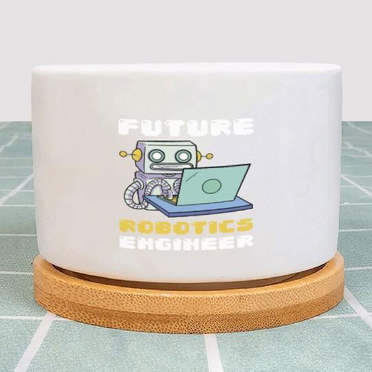 Future Robotics Engineer Laptop Robot Plant Pots