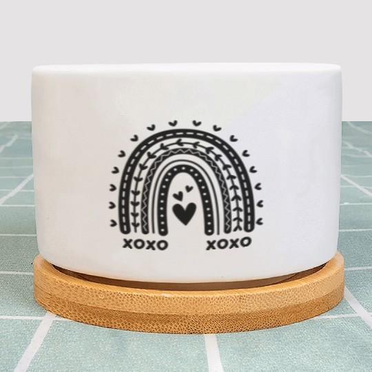 Rainbow Heart Design Plant Pots