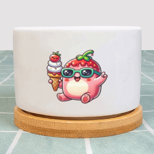 Ice Cream Strawberry Chill Plant Pots