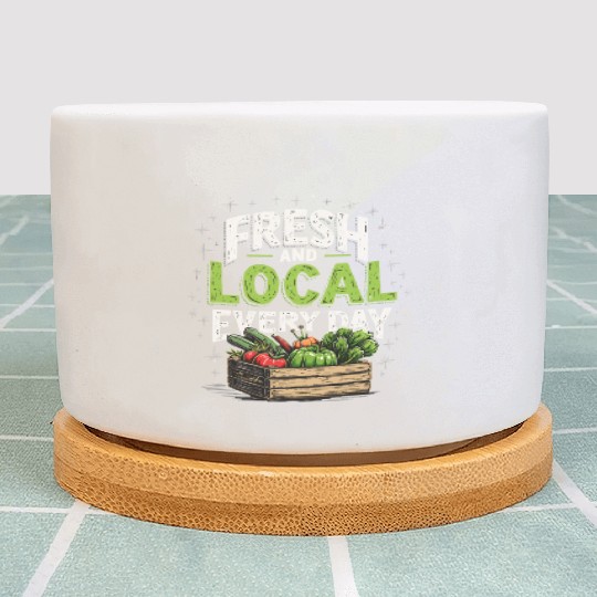 Farmers Market Vendor Fresh Produce and Local Plant Pots