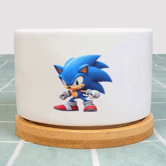 Angry Blue Hedgehog Plant Pots