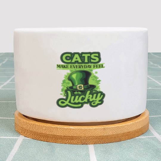 Cats Make Everyday Feel Lucky St Patricks Day Plant Pots