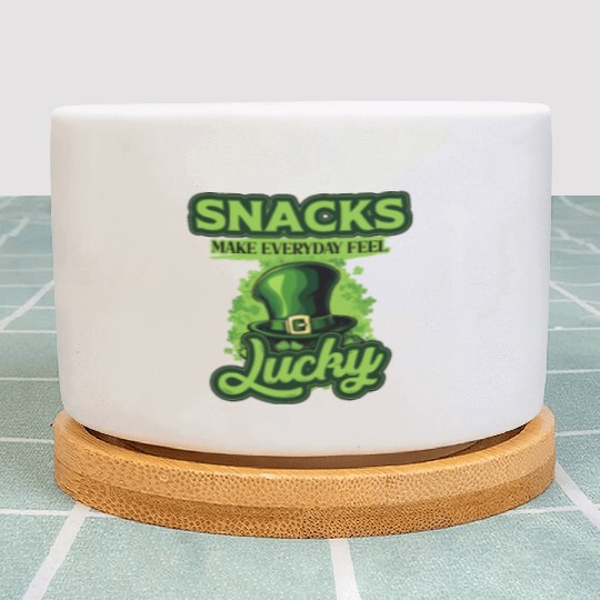 Snacks Make Everyday Feel Lucky St Patricks Day Plant Pots