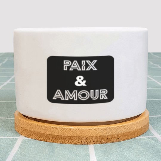 Paix et amour noir Plant Pots