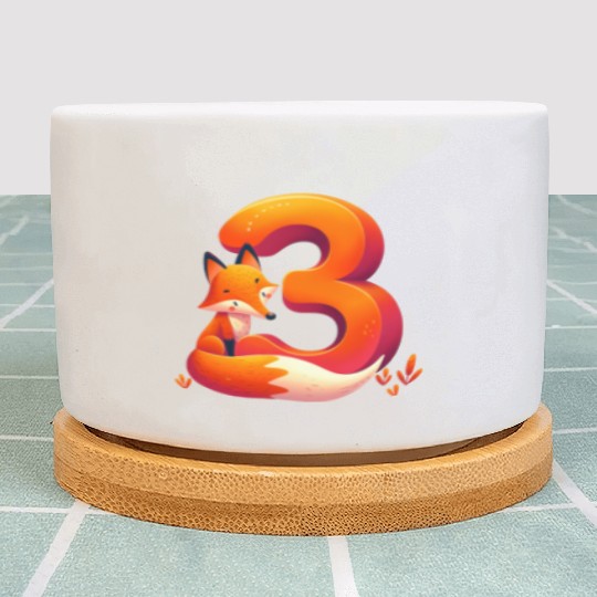 Creative Fox and Number 3 Kids Design Plant Pots