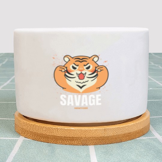 Adorable savage tiger design Plant Pots