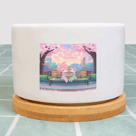 Japanese kawaii couple sunshine Plant Pots