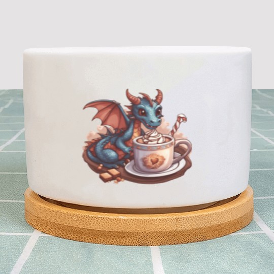 Cozy Dragon and Hot Chocolate Delight Plant Pots