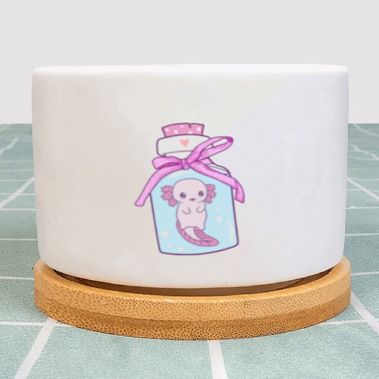 Funny Axolotl in a Bottle Plant Pots