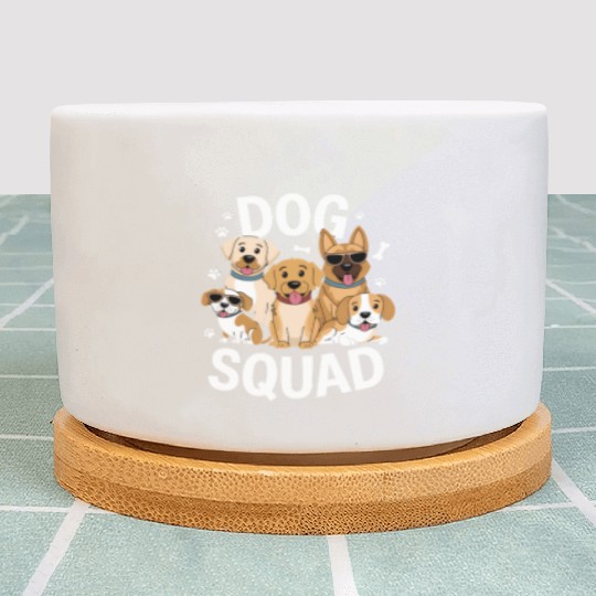 Cute Dog Squad Funny Puppy Pack Design Plant Pots