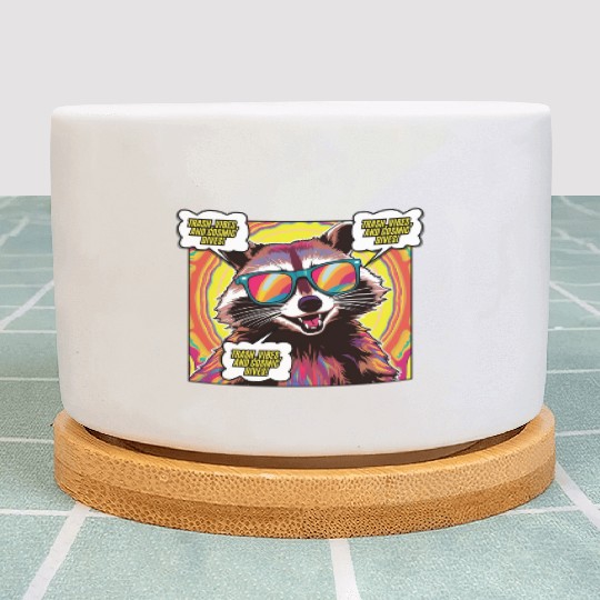 A Psychedelic Trash Advocate Raccoon Plant Pots
