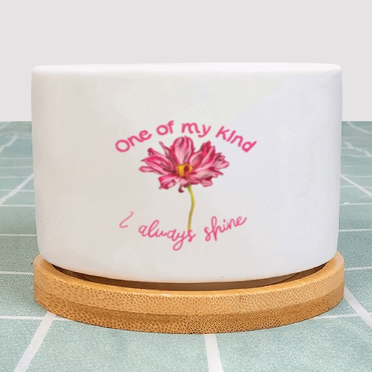 Positive quote pink Cosmos flower self-affirmation Plant Pots