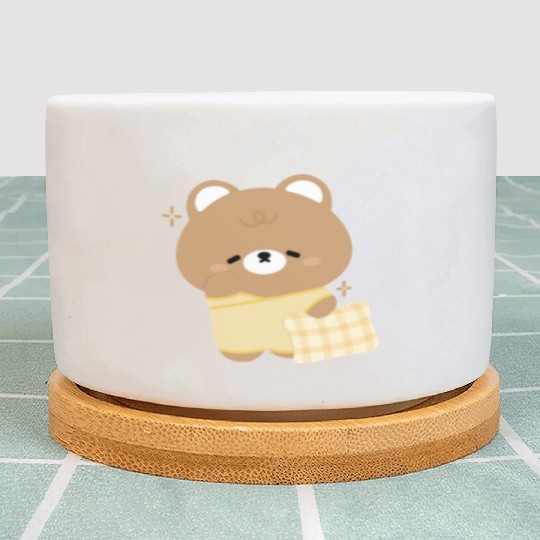 Sleepy Brown Bear Plant Pots