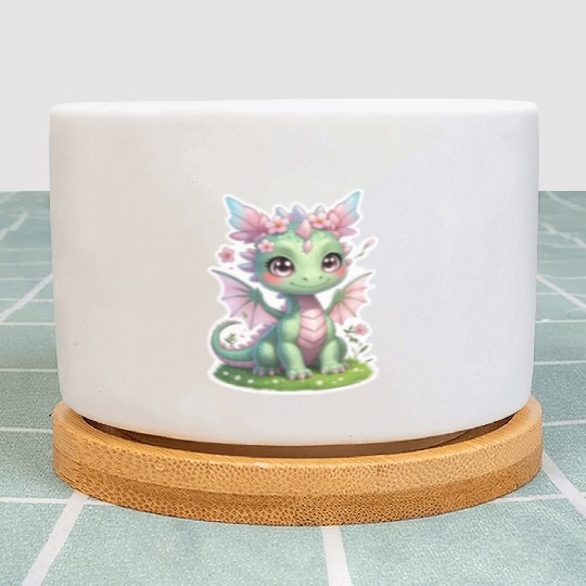 cute dragon (spring) Plant Pots