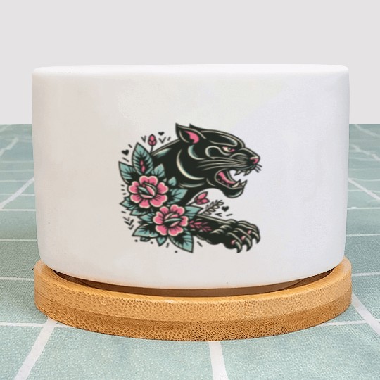 Black Panther Flash Tattoo Plant Pots