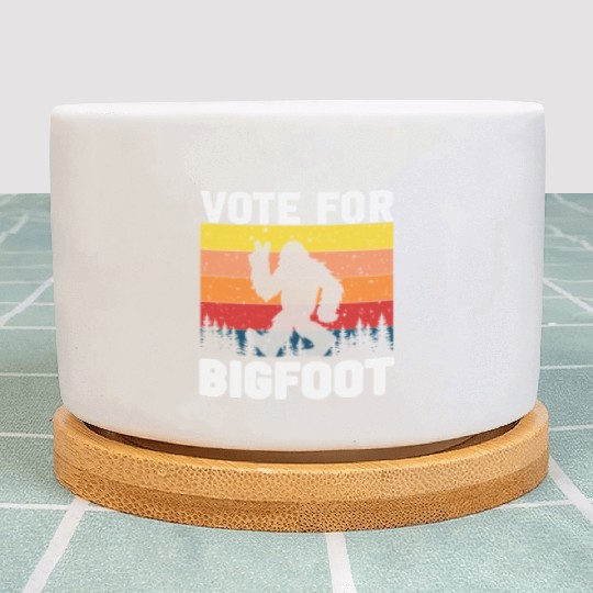 Vote For Bigfoot Funny Retro Graphic Novelty Plant Pots
