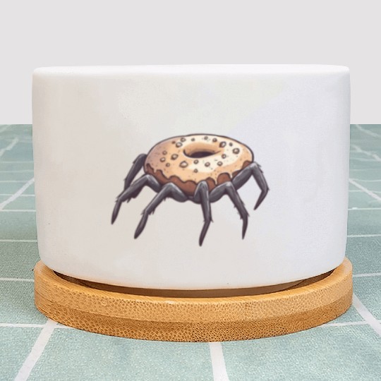 Donut Spider Funny Creative Motif Plant Pots