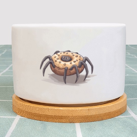 Donut Spider Funny Creative Motif Plant Pots