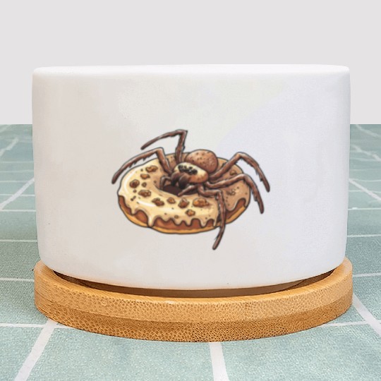 Donut Spider Funny Creative Motif Plant Pots