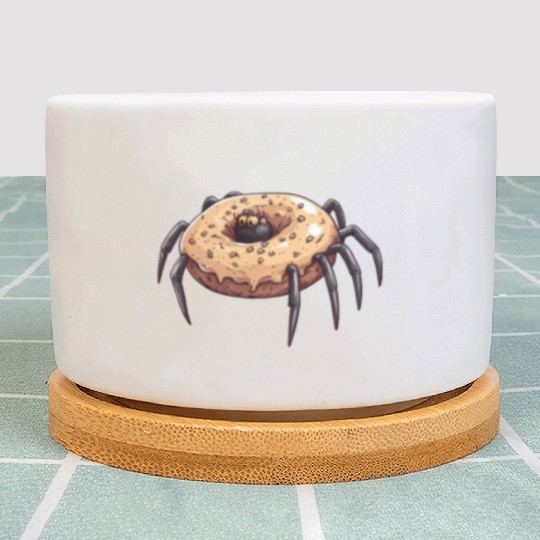 Donut Spider Funny Creative Motif Plant Pots