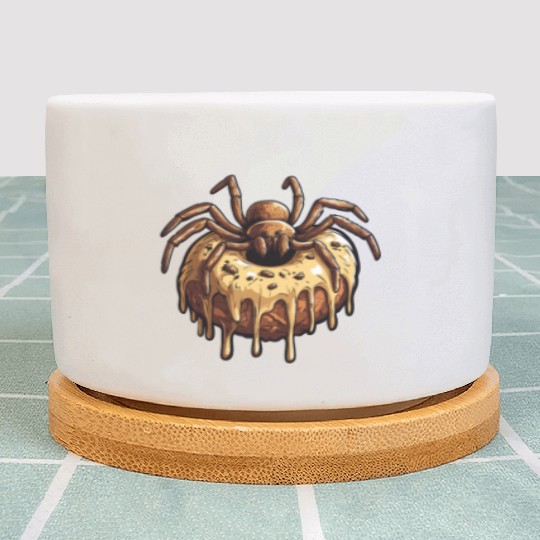 Donut Spider Funny Creative Motif Plant Pots