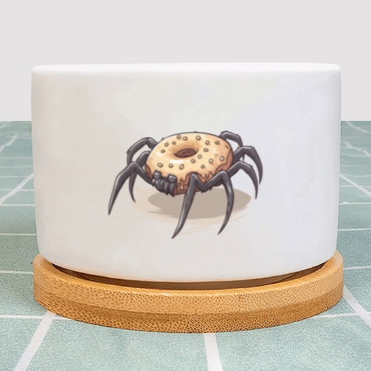 Donut Spider Funny Creative Motif Plant Pots