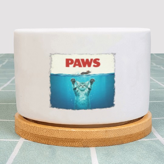 Paws Kitten Meow Parody Funny Cat Lover Plant Pots