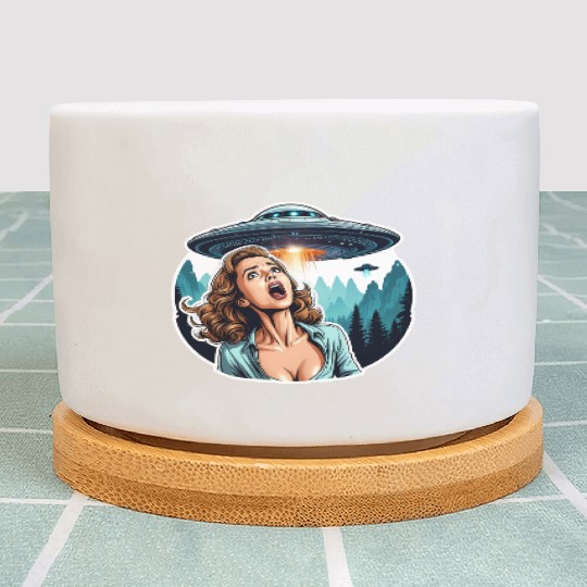 UFO Invasion Alien Abduction Panic Plant Pots