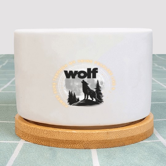 Fearless Wolf Full Moon Plant Pots