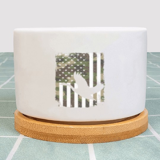 Goose Hunting Camo US Flag For Hunter Camouflage Plant Pots