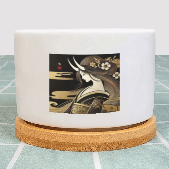 Oni girl in Kimono Plant Pots