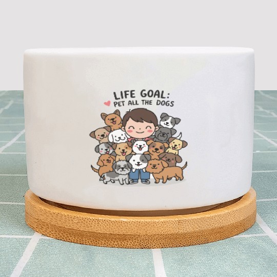 dog lovers life goal Plant Pots