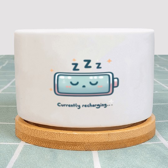 “Currently Recharging…” Battery Icon Plant Pots