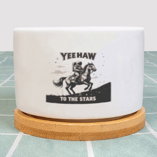 Space Cowboy Yeehaw Plant Pots