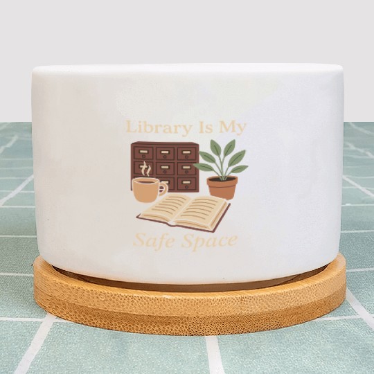 Library Nerd Book Lover Introvert Quiet Life Plant Pots