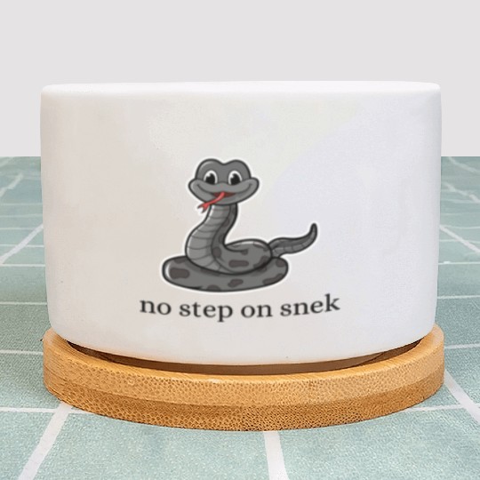 no step on snek funny Plant Pots