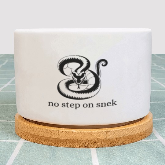no step on snek funny Plant Pots