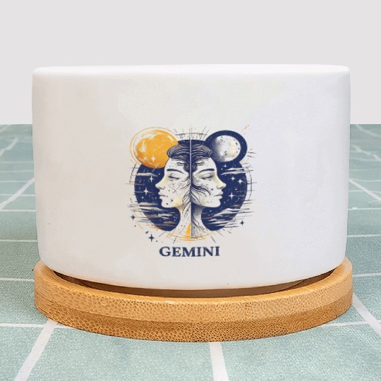 Zodiac Card Gemini Plant Pots