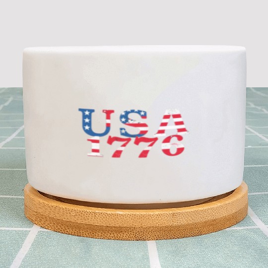 USA Established 1776 Stars Red White Blue Plant Pots